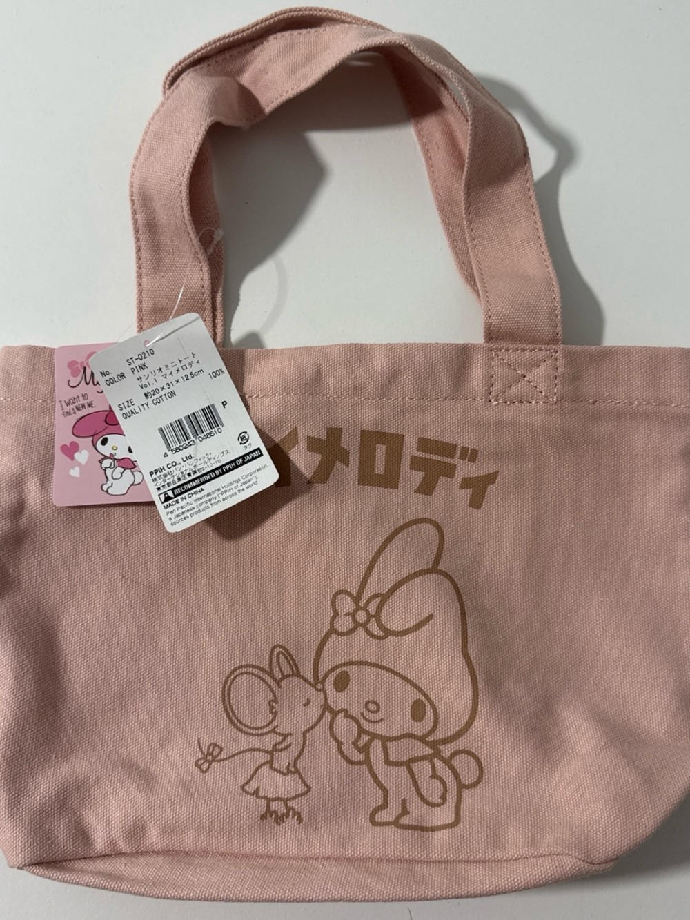 Sanrio My Melody Blush Pink Canvas Tote